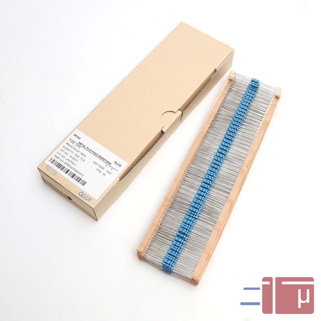 x10 Resistor 680K 1/2W Metal Film 1% Taiwan Kaki Tembaga