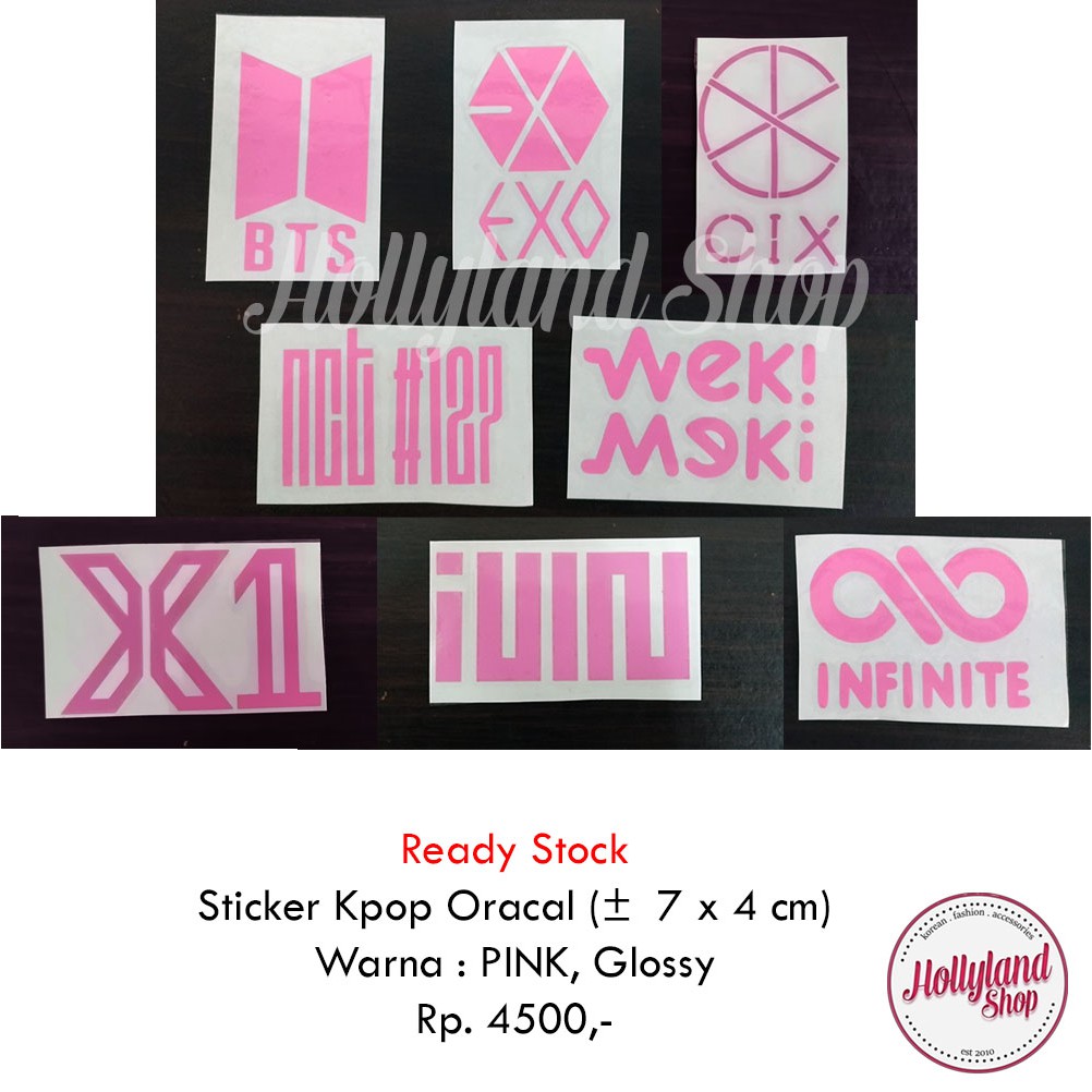 

Sticker Cutting PINK GLOSSY (3pcs) BTS EXO CIX NCT127 G-idle Unofficial