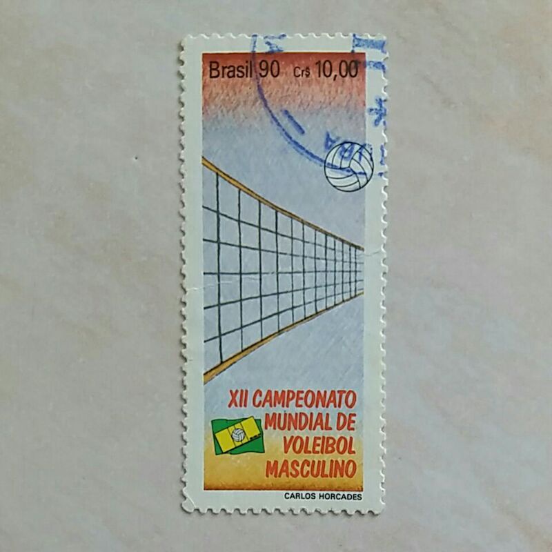 

(AD) Perangko Brasil 1990 XII World Volleyball Championship 10 cruzeiro Used