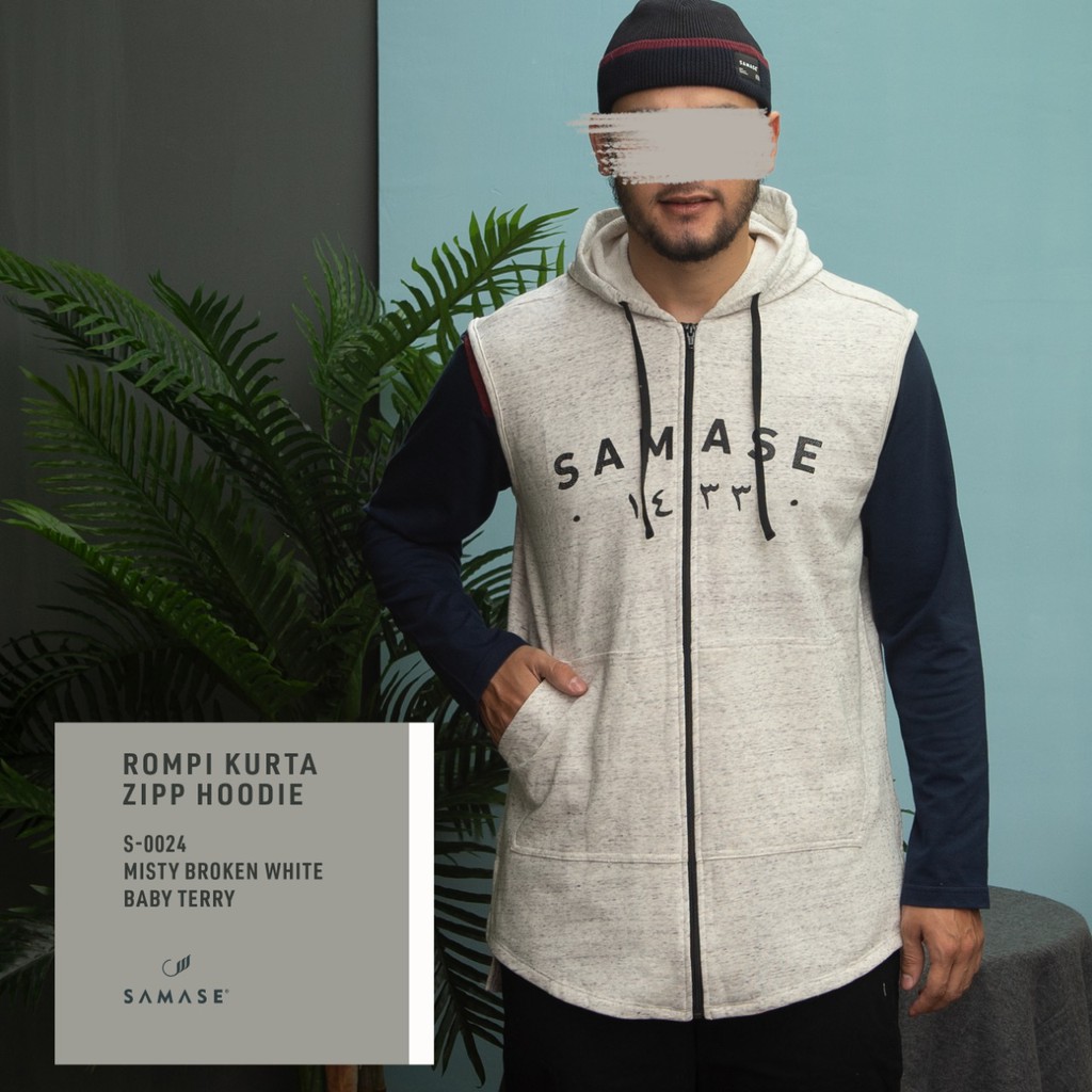 ROMPI KURTA HOODIE 09S002 MISTY BROKEN WHITE SAMASE