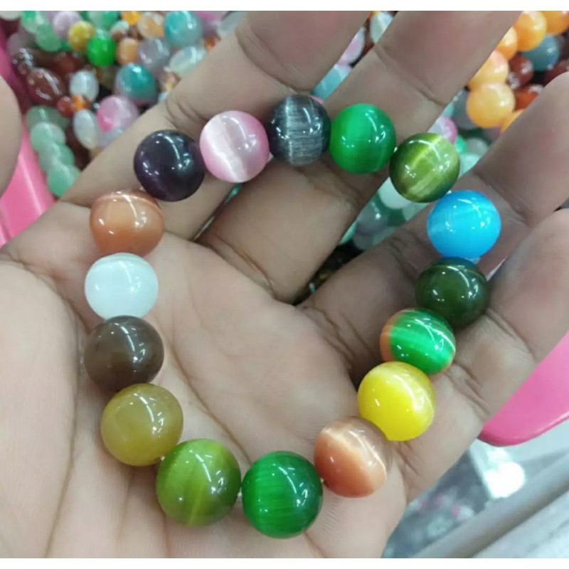 Gelang Giok Mata Kucing Warna Warni