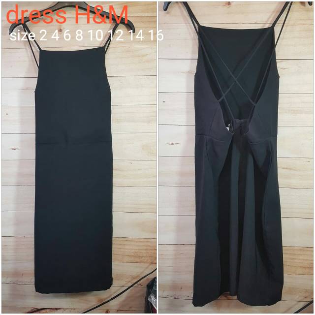 H&M Dress hitam, black dress
