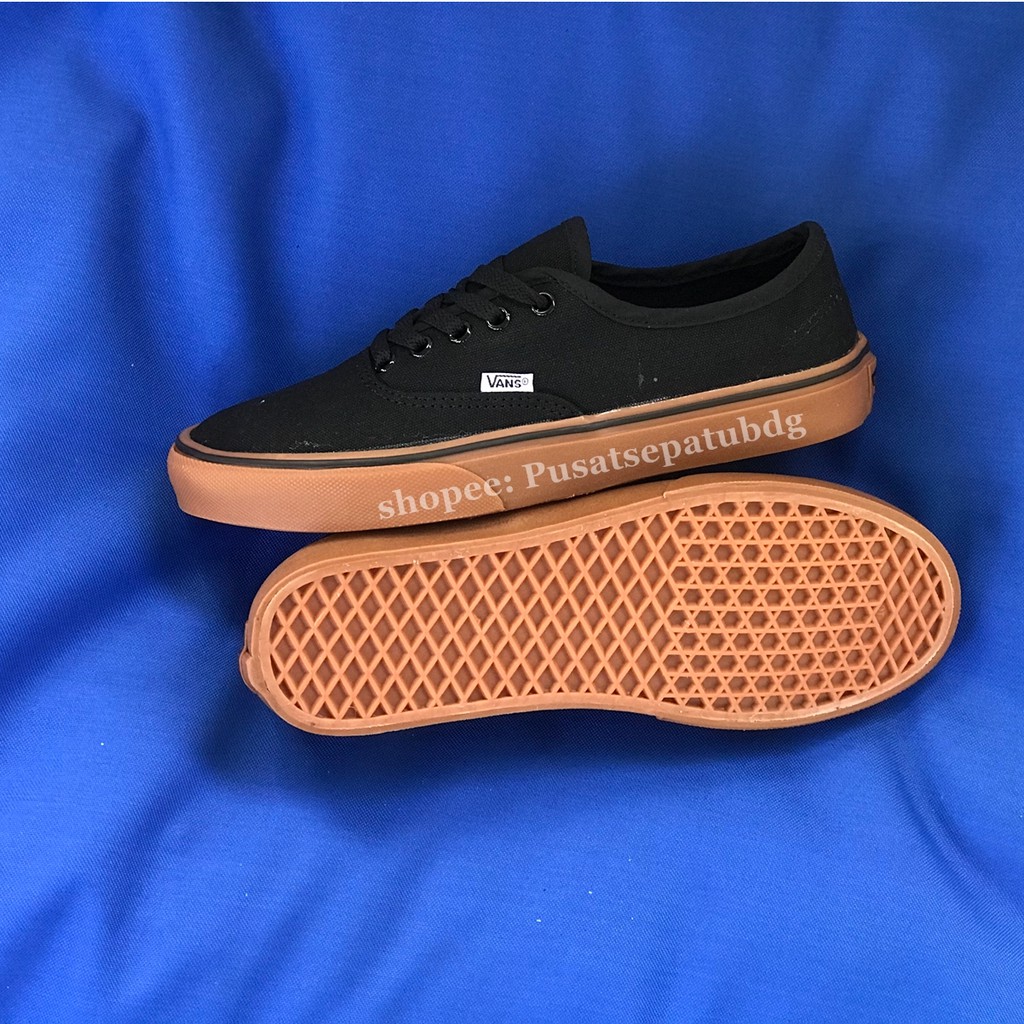 VANS AUTHENTIC BLACK GUM HITAM