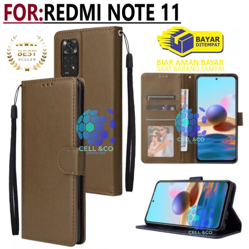 NEW XIAOMI REDMI NOTE 11 FLIP COVER CASE FLIP LEATHER WALLET PREMIUM FLIP CASE BUKA TUTUP KESING HP CASING FLIP CASE WALLET XIAOMI REDMI NOTE 11