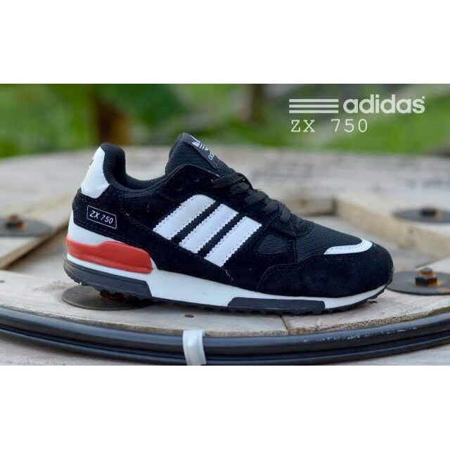 IMPORT sepatu pria casual sport terbaru adidas zx 750 black white1 PALING MURAH