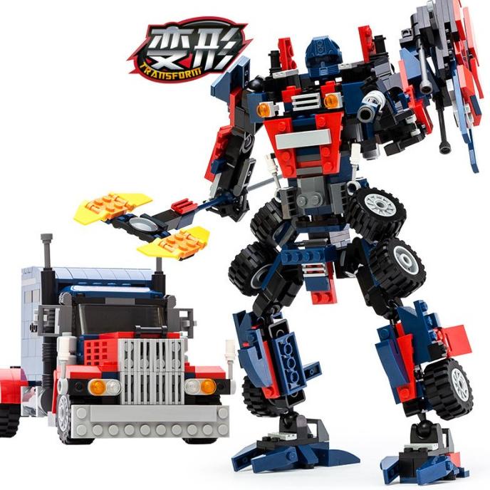 Mainan Lego Bricks Optimus-Car Deformation Robot 2 In 1