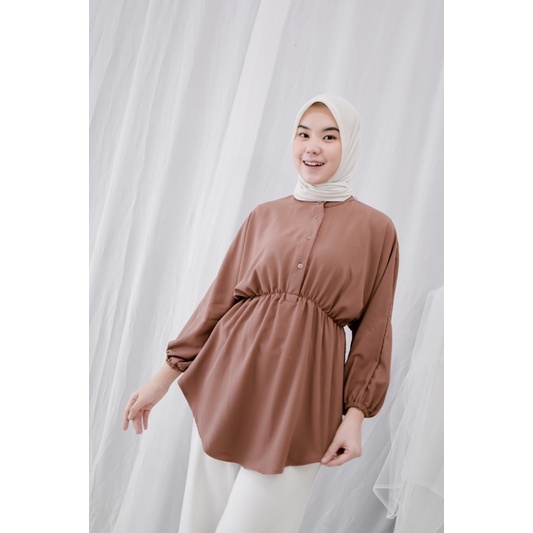 HELLEN BLOUSE (Ld 110 Pjg 76) - Atasan Blouse Wanita Model Batwing Ada Kerutan di Pinggang