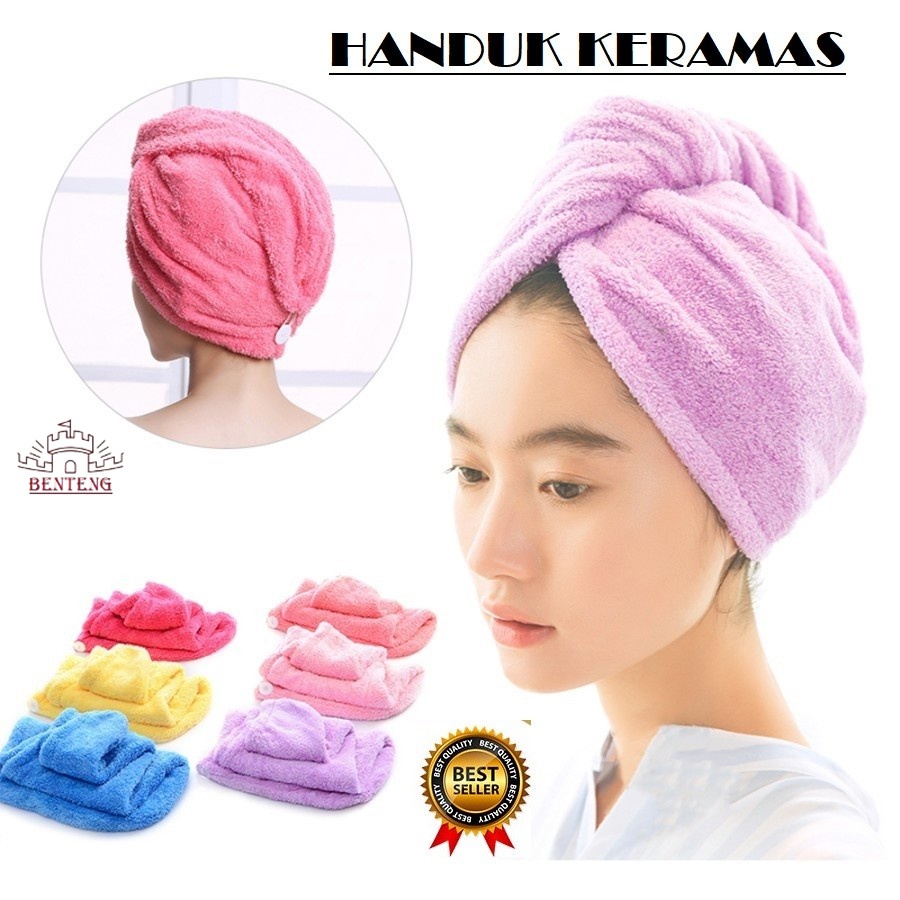 TUK02-Topi Handuk Kepala Pengering Rambut Microfiber Towel