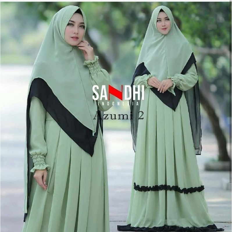 GAMIS SET SYARI KHIMAR BABYDOLL AZUMI BY SANDHI