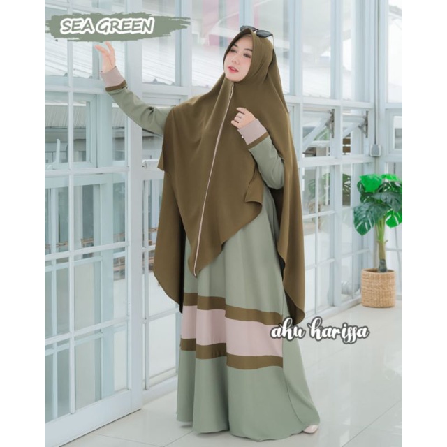 SYAHNUM SYARI KHIMAR JUMBO ORI AKU KARISSA || gamis polos ITYCREPE || gamis set hijab trendy || gami