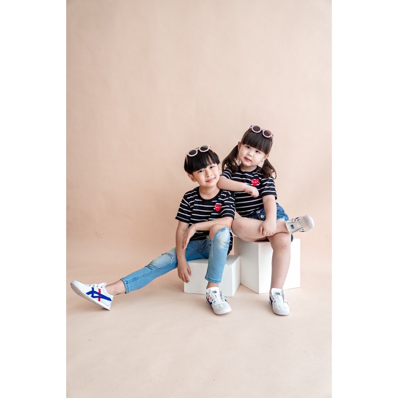 kaos anak gambar hati / STRIPES HB TEE