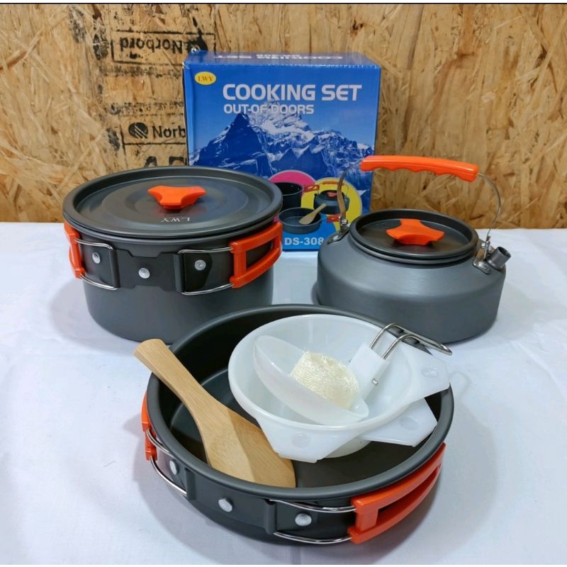 COOKING SET DS308 / ALAT MASAK CAMPING COOKINGSET DS 308 /COOKING SET DS 308 / NESTING CAMPING / ALAT MASAK KEMAH