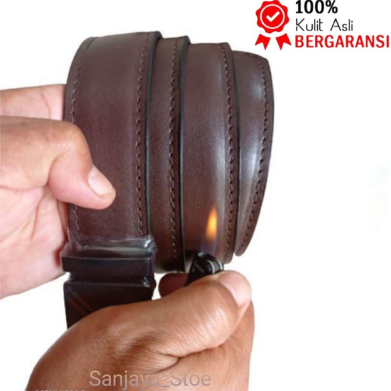 Ikat Pinggang Pria Kulit Asli Sapi Gesper Sabuk REL Jumbo