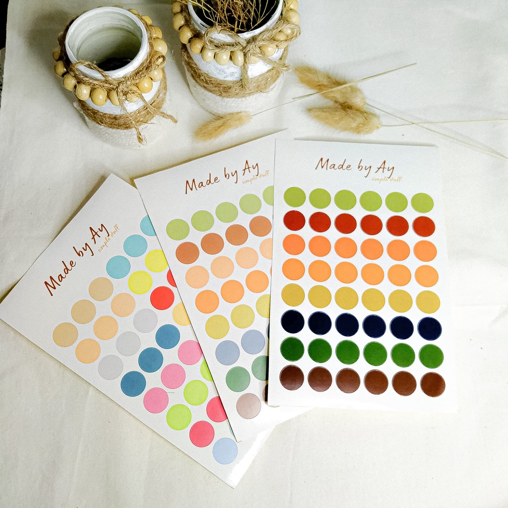 Jual Sticker Dot Wall Decor Aesthetic Round Sticker Stiker Bulat