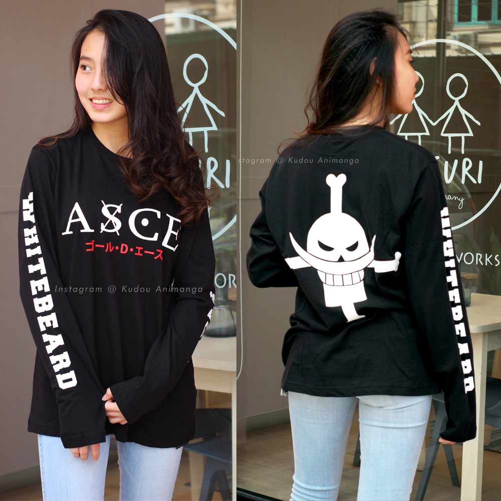 Kaos Lengan Panjang Asce Ultimate Onepiece Shirohige Black