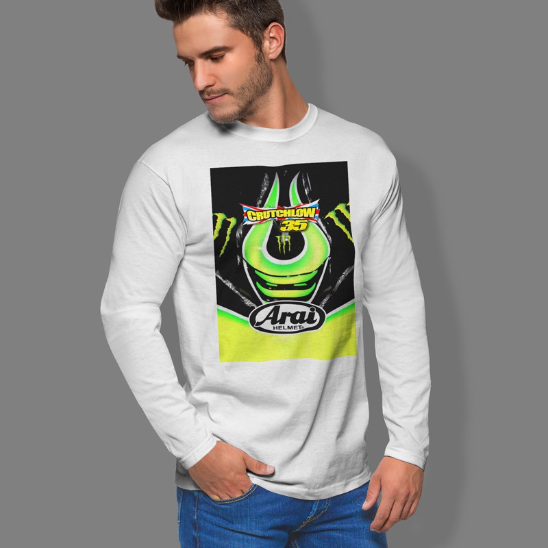 Kaos Tangan Panjang Cal Crutchlow Moto GP Tech 3 Tshirt Casual Bahan Katun Unisex T-Shirt