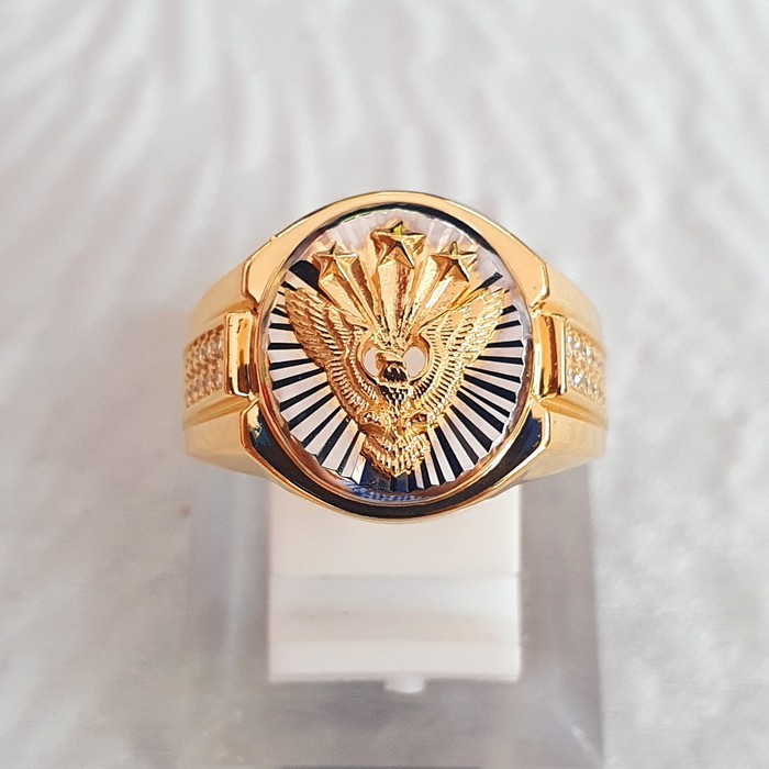 cincin cowok pria stampel eagle 3 star emas 70% 700 70 %