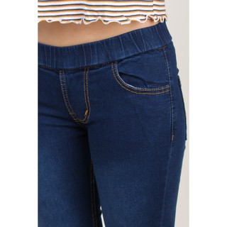  Size 28 42 Celana  Jeans Wanita  Model  Pinggang Karet Biru 