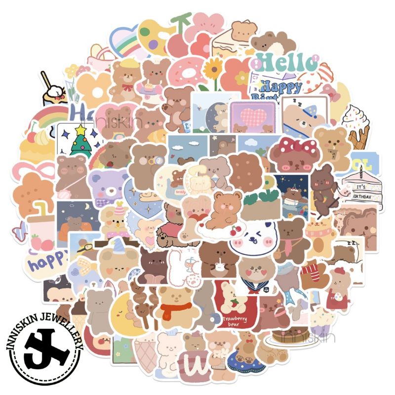 

(5 Pcs) Stiker Beruang / Stiker Aesthetic / Stiker 5 pcs / Stiker Tempel / Stiker