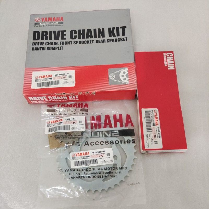 Chain kit Rantai Gear Gir Kit Set Yamaha FIZR Fiz R ORIGINAL 4ST-WE01A-80