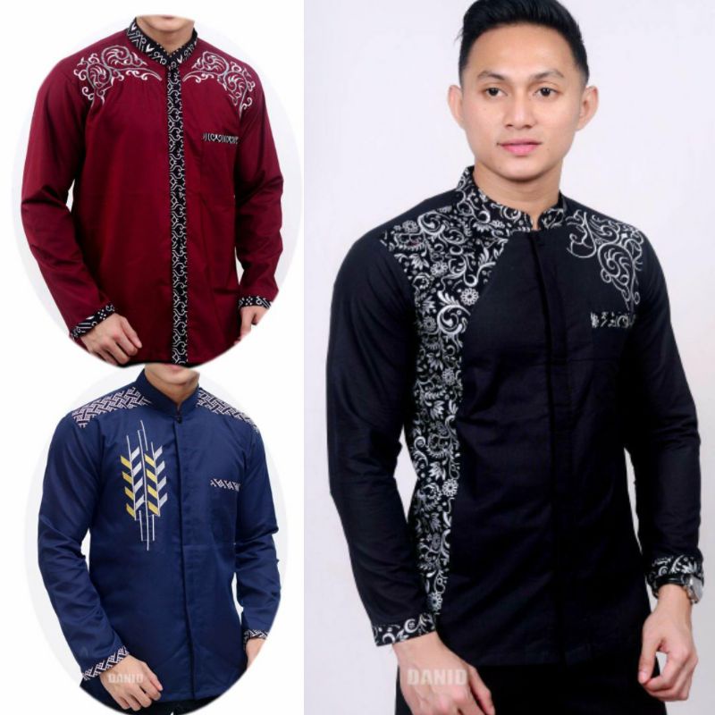 BAJU KOKO MOTIF BATIK / BAJU KOKO BORDIR / KOKO BATIK / KOKO PRIA / KOKO MUSLIM PRIA