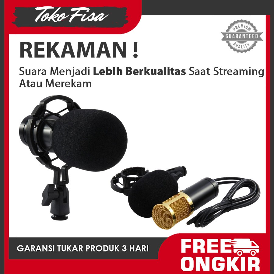 Mikrofon Live Streaming Youtube BM-800 Mic Kondenser Karaoke BM 800