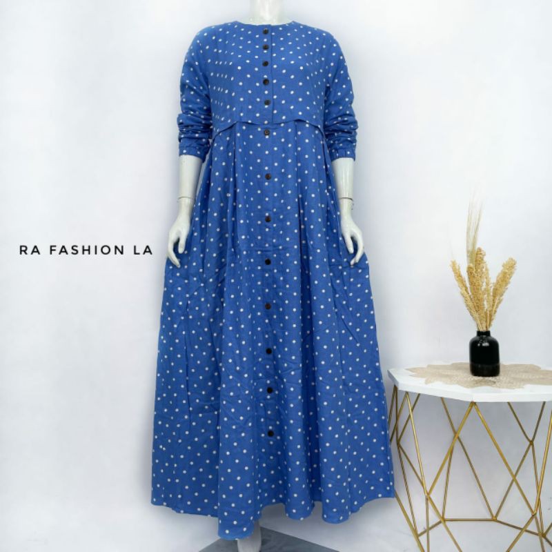 gamis linen import / cod / bayar di tempat / new arrival / gamis by. Ra