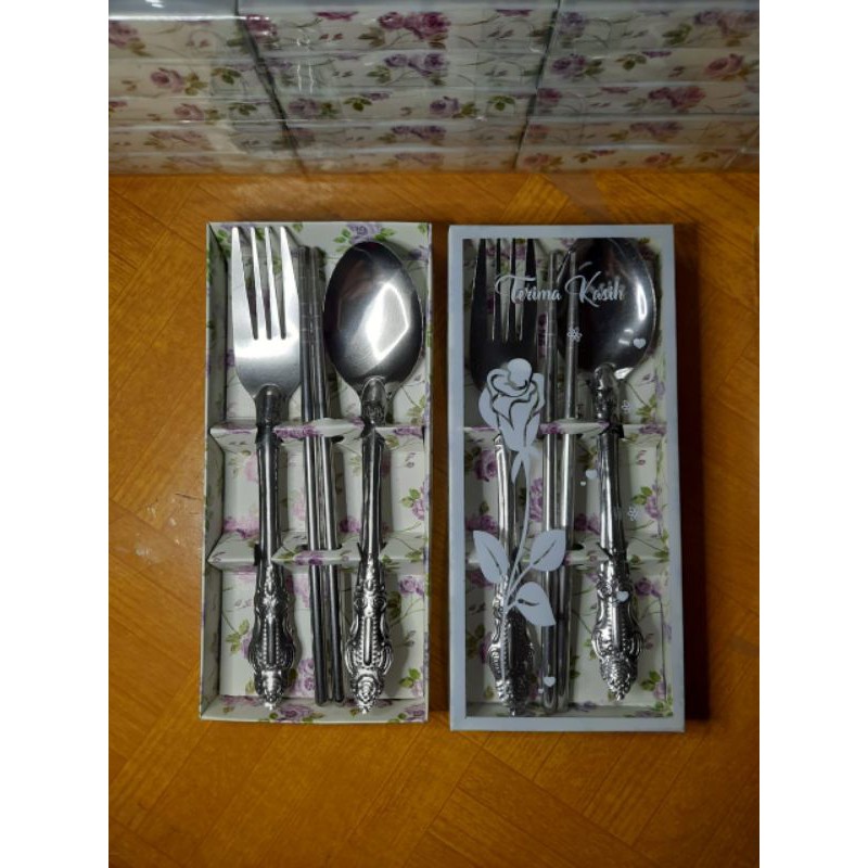 SENDOK GARPU SUMPIT SET / SATU SET ALAT MAKAN SOUVENIR / SENDOK SET STAINLES / SENDOK GARPU SUMPIT