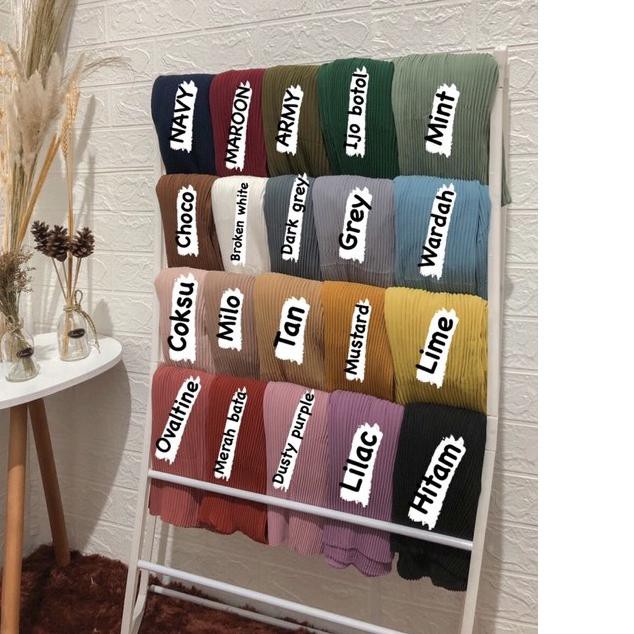 ❂ Hijab Pashmina Plisket/jilbab pashmina full plisket /plisket full banyak warna ✦