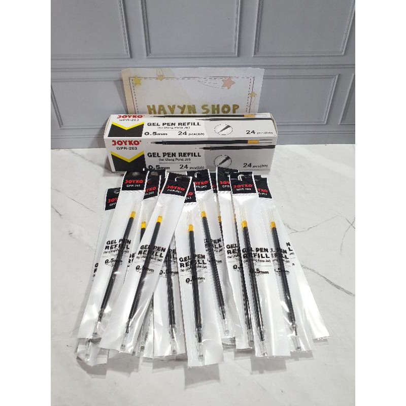 ISI GEL PEN/isi tinta pulpen gel/refill pen gel/isi gel pen-JOYKO 24PCS HITAM