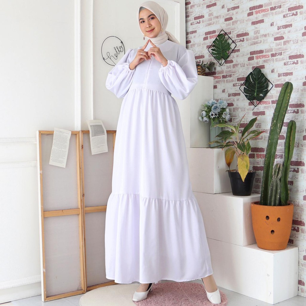 Gamis Malika Busui Maxi Dress Lengan Balon Fashion Muslim