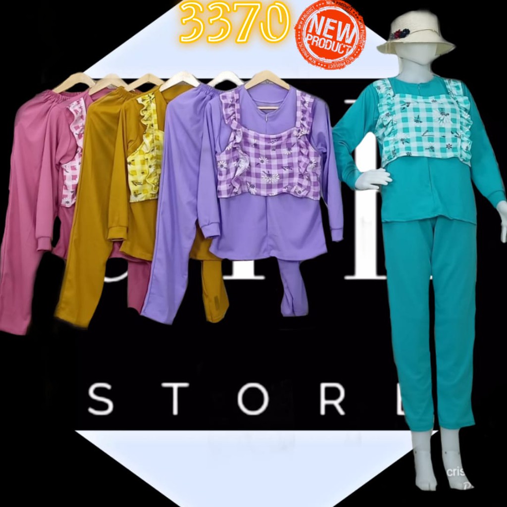 SETELAN BUSUI BAHAN VOXY ROMPI NYATU MOTIF BUNGA [3370][COD][BUSANA MUSLIM]