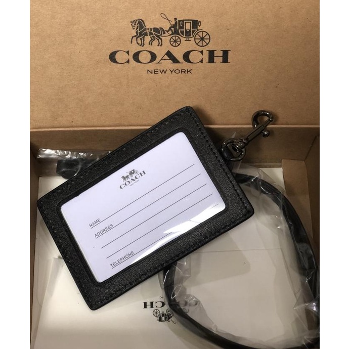 

DOCUMENT ORGANIZER | COACH ID LANYARD IN SIGNATURE EMBOSSED BLACK | OFFICE & STATIONERY