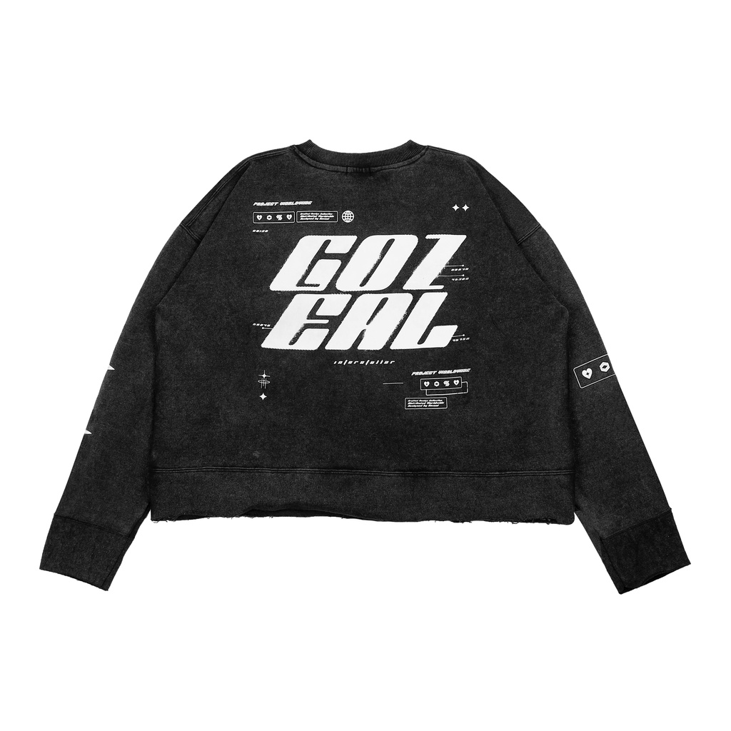 Gozeal | Crewneck Crop | Washed Interstellar