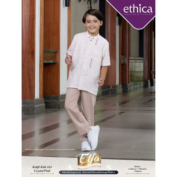 Ethica Kahfi Kids 163 Crystal Pink / Setelan Anak Cowok Original / Baju Koko Anak Terbaru 2022