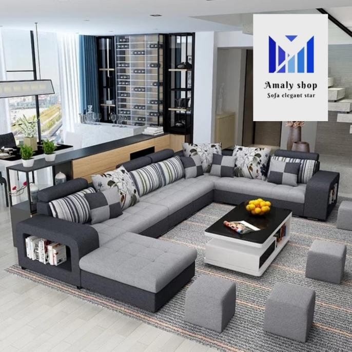 Sofa Minimalis U Abu-Abu Sofa Ruang Tamu Minimalis Super Mewah Rusmintanauli