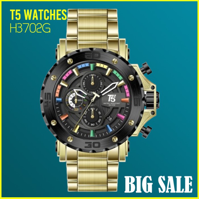 Jam Tangan Pria T5 H3702G Chronograph - 1