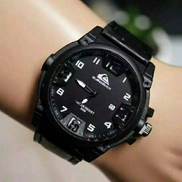 Jam Tangan Pria QuickSilver Tanggal aktif Kecil (Starp Kulit)