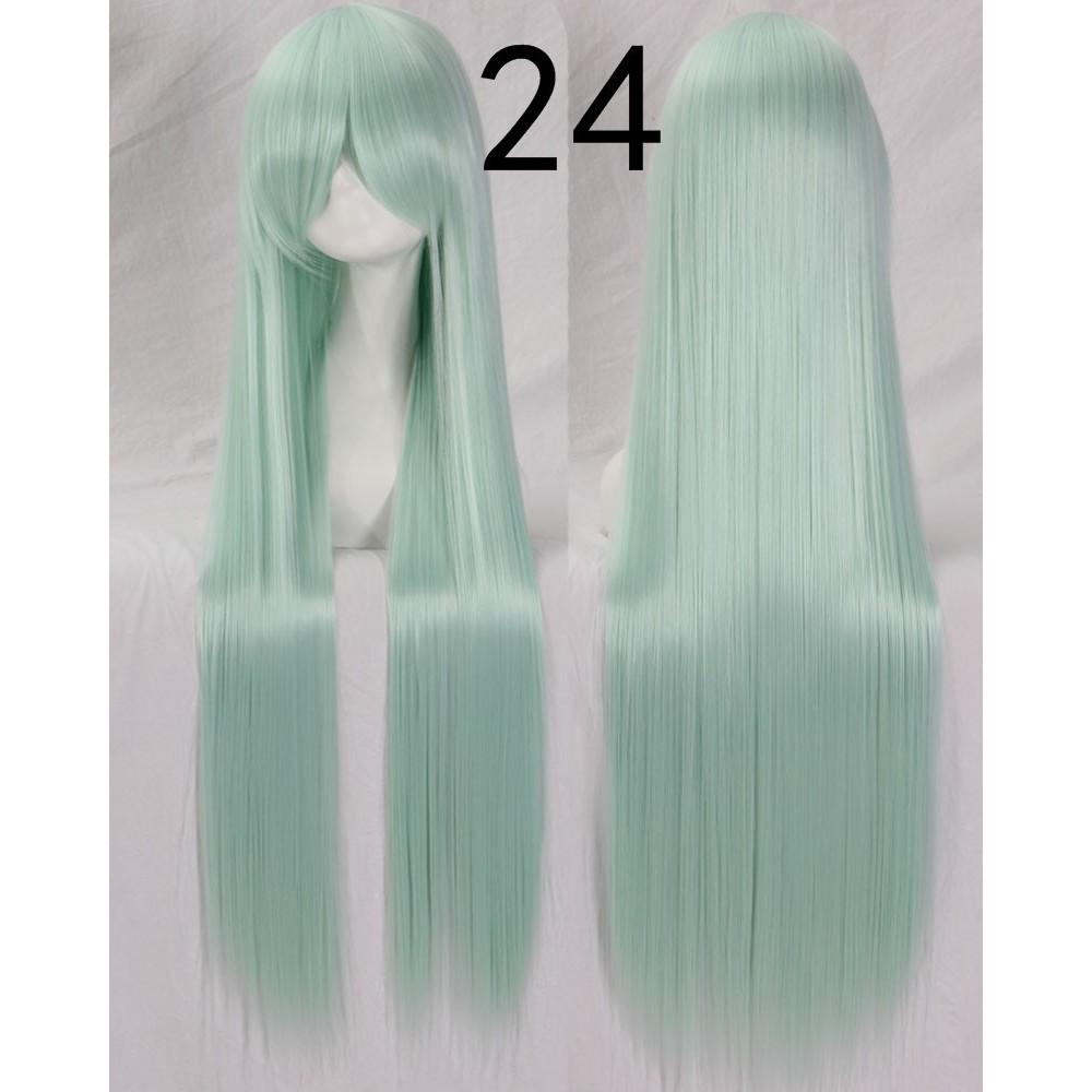 099 PASTEL ASH wig base 100 cm lurus wanita cosplay rambut palsu daily lolita hitam putih abu ash brown