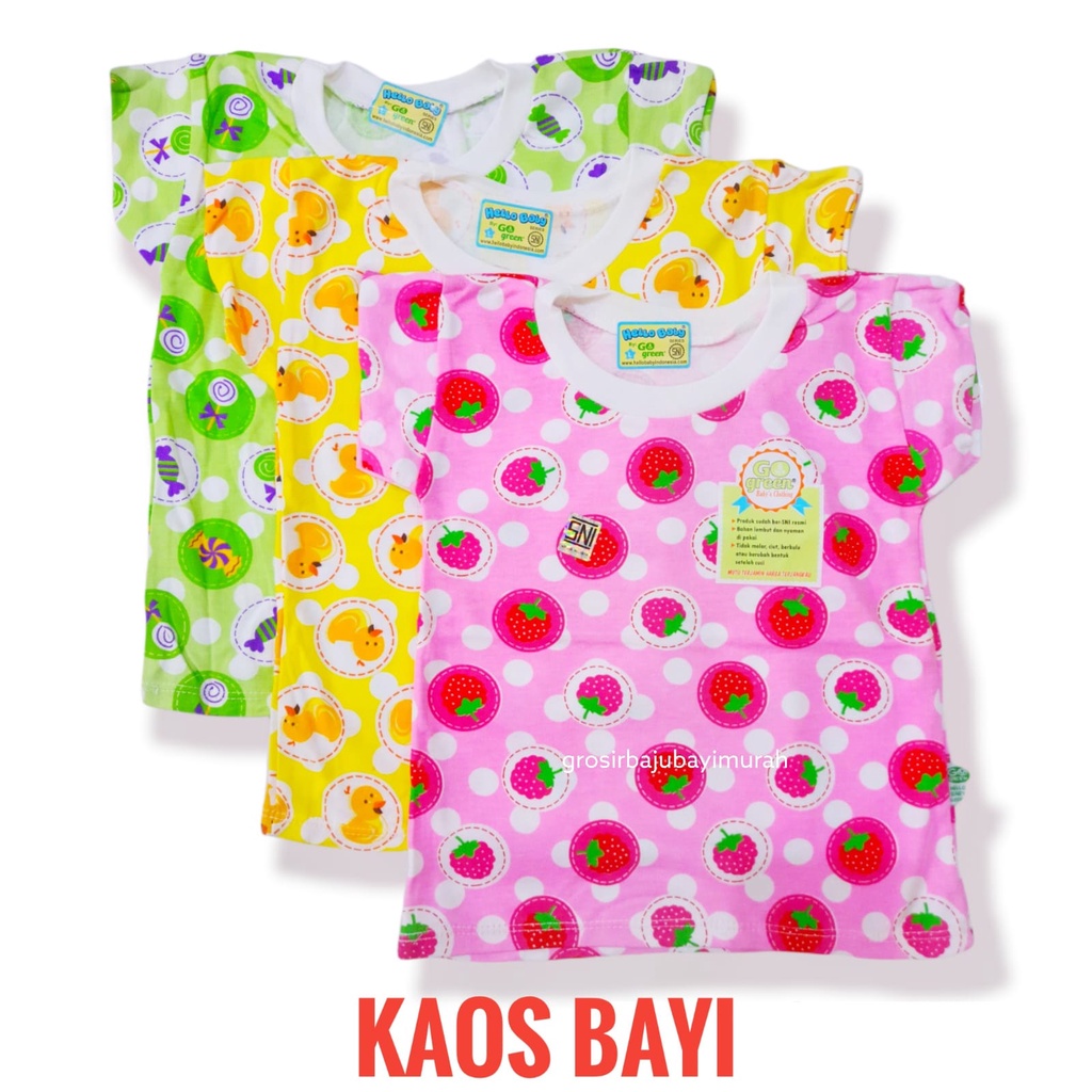 kaos bayi motif HELLOBABY motif size XL