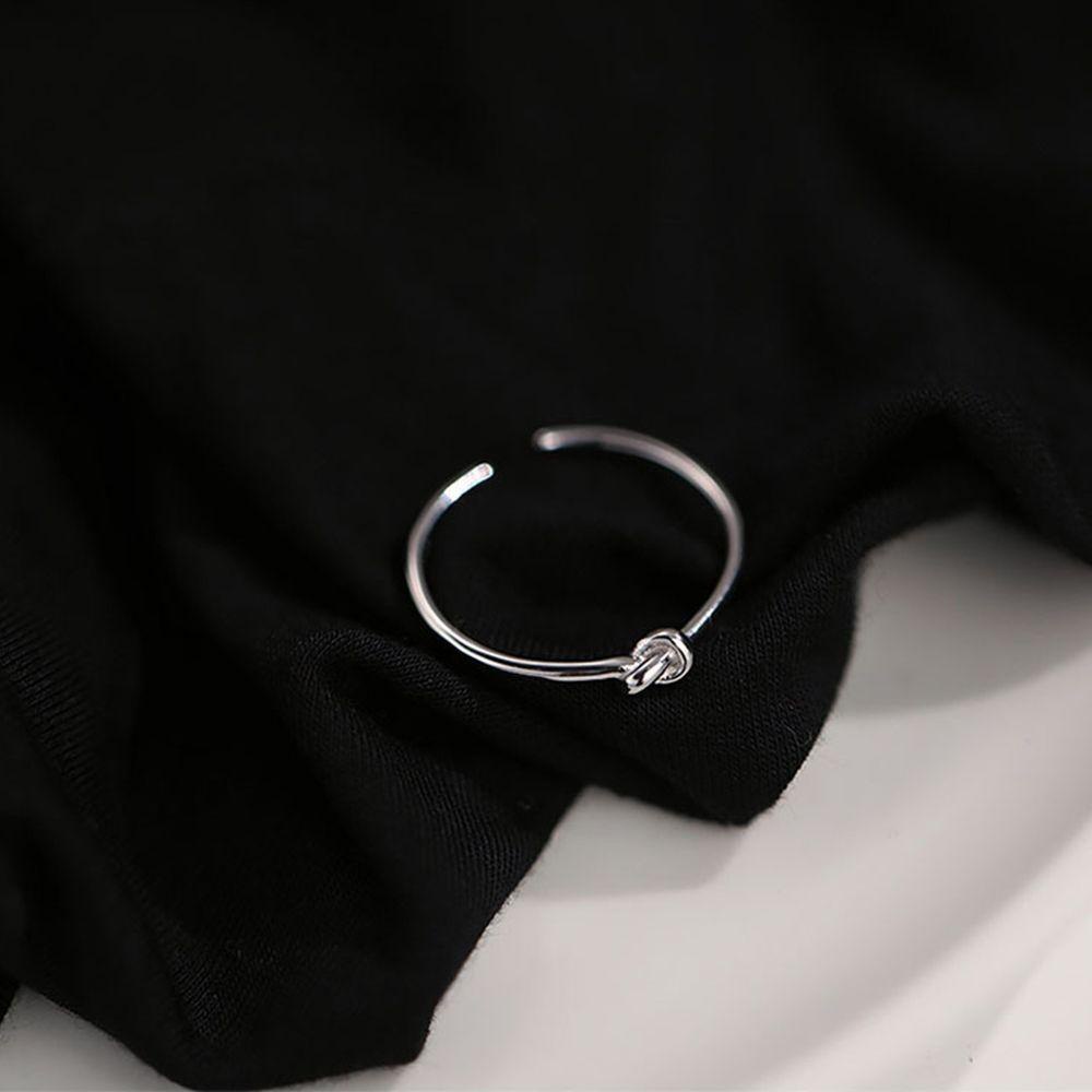 Needway   Cincin Terbuka Dapat Disesuaikan Mode Pesta Minimalis Jari Telunjuk Rings Perhiasan Hadiah Cincin Ekor Garis Diikat Rings