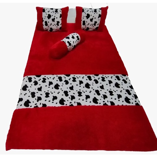 Kasur Lantai Kain Bulu Karakter Anak Anak Berkualitas Bonus Bantal Guling Ukuran 180x120x6cm Praktis