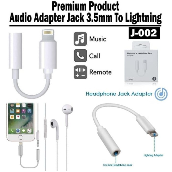 Lightning To 3 5mm Aux Headphone Jack Audio Adapter Phone