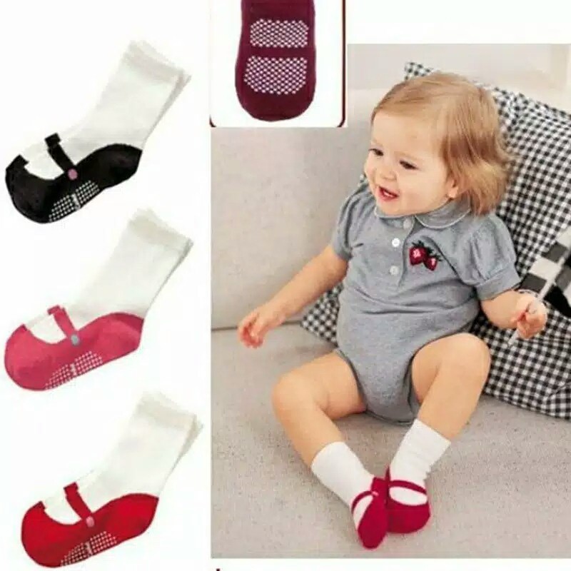 Kaos Kaki Bayi Premium IMPORT 0 - 1 Tahun - Kaos Kaki Bayi Anti Slip - Baby Socks Motif Sepatu