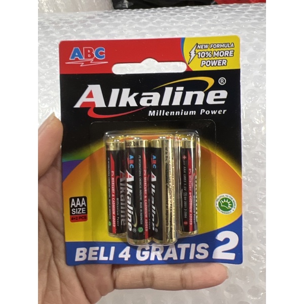 BATERAI BATRE BATTERAY ABC ALKALINE AAA A3 ISI 6 ORIGINAL