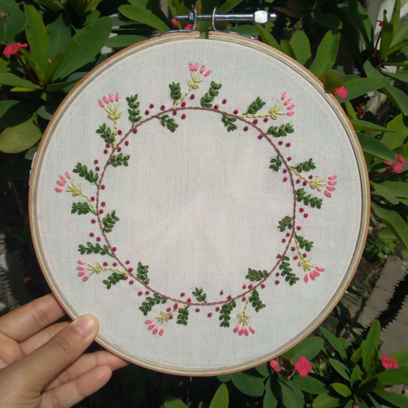 Paket menyulam berpola untuk pemula custom nama/Embroidery Kit/Hiasan kamar dinding meja aesthetic
