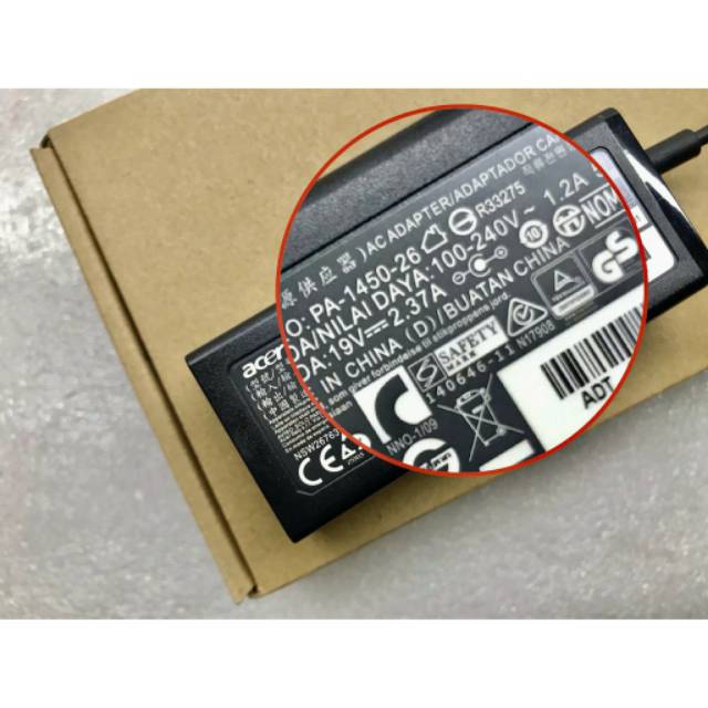 Adaptor Charger ACER  Swift 3 SF314, Swift 1,V13 V3-331 V3-371,Spin 5, S7 S7-392, Swif 5  SW5-171