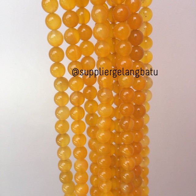 batu yellow agate sunkist sunstone 8mm aksesoris fashion gelang kalung cewek cowok korea kekinian