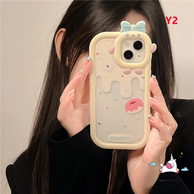 Case Lensa 3D Bow Little Monster Realme C21Y C25Y C33 C11 C15 C30 C25 C25s C35 C31 C21 C2 C1 C1 C3 C17 Realme8 9 8i 8pro 9pro+7 5 6i 9i 5s 5 7i Permen Lucu Butter Ice Cream Sarung