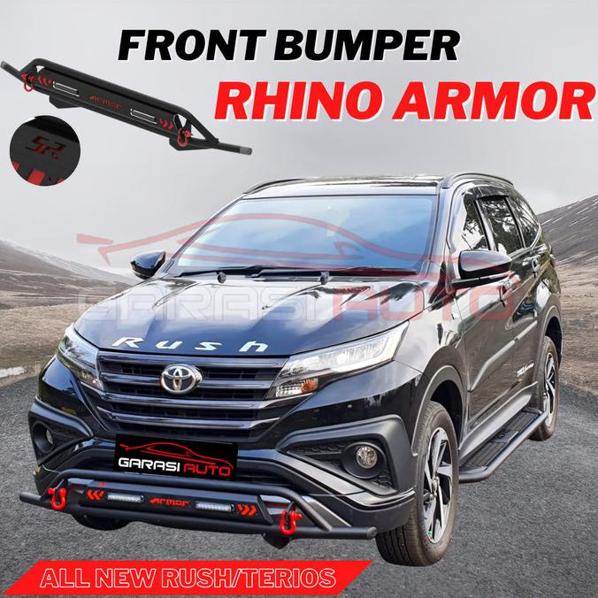 Tanduk Depan All New Rush Terios Bumper Guard Rhino Armor Towing Bar
